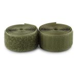 1 Inch Wide Olive Drab Sew on Hook and Loop Tape Non-Adhesive 1 Yd Length Green Nylon Hook Loop Tape Fabric Fastener Set for Military Form Bags Clothes Shoes Backpacks DIY Craft