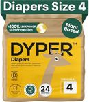 DYPER - Baby Diapers Hypoallergenic Cloth Alternative Day & Overnight Protection - Made with Plant-Based* & Honest Ingredients - Size 4 (24 Count)