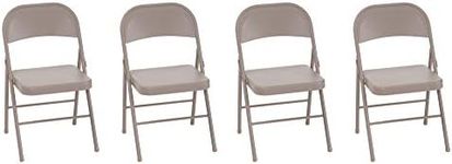 COSCO Steel Folding, Tan, 4-Pack Chair,