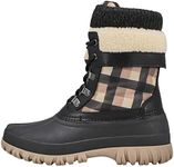 COUGAR Women's Creek Lace Up Waterproof Winter Boot Black/Maple Plaid 9 Medium US