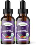 Organic Ashwagandha Liquid Drops for Adults - Potent Liquid Ashwagandha Root Extract for Energy and Mood Support - Liquid Ashwagandha Tincture Vegan - Non-GMO Gluten & Alcohol-Free (120 Servings)