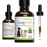 Pet Wellbeing Lung Gold for Dogs - Lung Immune Support, Lower Respiratory Health, Open Airways, Normal Breathing, Reishi, Coptis - Veterinarian-Formulated Herbal Supplement - 2 oz (59 ml)