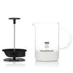Bodum 1446-01 Latteo Milk Frother, Borosilicate Glass - 0.25 L, Black/ Transparent