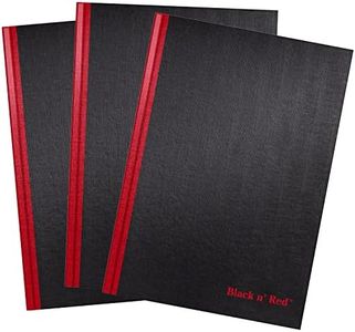 Black n' Red Notebooks, Business Journals, 3 Pack, 11-3/4" x 8-1/4", 96 Sheets, Ruled, Optik Paper, Hardcover, Casebound, Black (400123487)