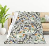 HGOD DESIGNS Dollar Pattern Blanket Smooth Soft Hundred Dollar Bill Print Throw Blanket for Sofa Chair Bed Office 130x150cm