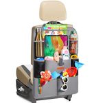 SURDOCA UPGRADED Car Seat Organiser for up to 11-inch Tablet Holder, 8 Pockets, Kids Toy Storage, Water Proof Back Seat Protector for Kids