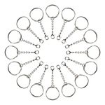 KUUQA 60 PCS Keychain Ring Metal Key Ring with Lobster Clasp for DIY Crafts