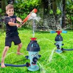 Sprinkler Tee Ball Set for Kids, Kids Baseball Tee, T-Ball Set for Toddlers, 4 Balls, Teeball Batting Tee, Pitching Machine, Nice Gift Outdoor Sport Toy Games for Kids Boys & Girls (Fire Hydrant)