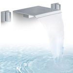 Qinkell Wall Mount Waterfall Tub Faucet Roman Bathtub Filler 2 Handles Chrome Bathroom Faucets Tub Spout with High Flow Rate