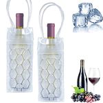 2 Pcs Wine Cooler Sleeve - Instant Cooling, Keeps Drink Cold, Ice Wine Bag, Freezer Safe, Leak-Proof Seal, Water Gel Technology