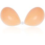 Niidor Adhesive Bra Strapless Sticky Invisible Push Up Silicone Bra Nipple Covers for Backless Dress Orange