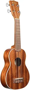 Kala Satin Mahogany Soprano Ukulele with White Binding (KA-S),Brown