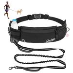 Runlight Hands Free Dog Leash Retractable Leash for Small Medium Dogs Adjustable Dog Walking Belt Bungee Leash Waist Leash for Dog Walking Training Jogging Hiking Black