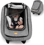 Waterproof Baby Car Seat Cover，Cold Weather Carseat Cover for Babies,Infant Car Seat Cover Canopy for Boy Girls,Windproof Car Seat Canopy for Boys & Girls, Keeps Babies Warm and Cozy(Grey)