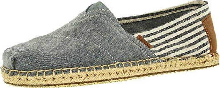 TOMS Pantofole Basse da Donna Alpargata University Classics, Chambray Stripe Blanked, 41 EU