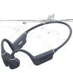 Rhyfell Bone Conduction Headphones, IP68 Waterproof Swimming Headphones Built-in MP3 Player 32G Memory, Bluetooth 5.4, Liquid Silicone Material for Running, Hiking and Wilderness Discovery