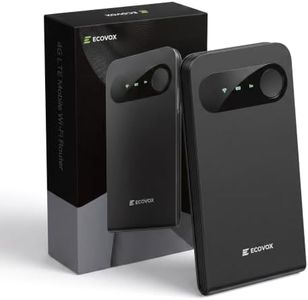 ECOVOX E1 Portable WiFi Hotspot, SIM-Free 4G LTE Mobile Hotspot with Cloud SIM, 3500mAh Travel WiFi Device 13 Hour Battery Life, USB-C WPA2 Security Connects Up to 9 Devices for Travel and Remote Work