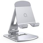 Lamicall Adjustable Tablet Stand Holder - Foldable Tablet Dock, Desktop Tablet Mount, Compatible with iPad Pro 11/12.9, Mini, Air, Tabs, Kindle and 4.7" - 13" Tablet - Silver