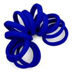 Cyndibands Seamless Hair Ties - Royal Blue - Extra Gentle Soft and Stretchy Nylon Fabric Ponytail Holders - 12 Count