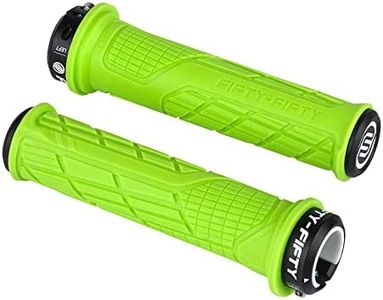 FIFTY-FIFTY Mountain Bike Handlebar Grips, Single Lock-on MTB Grips, Comfortable MTB Grips Lock On, Non-Slip Bike Handlebar Grips for All Mountain, Enduro, Downhill (Green)