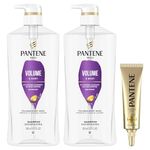 PANTENE PRO-V Volume & Body Shampoo, 820mL, Twin Pack and Intense Rescue Shot Treatment 15mL for dry hair, 1.65 L Total