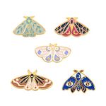 AOTEMAN 5pcs Cartoon Insect Series Brooch Pin Creative Moth Brooch Dripping Butterfly Moth Brooches For Backpack Clothes Accessories Anime Jewelry Gift To Children's Friends Pin Wholesale