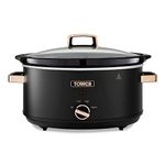 Tower T16043BLK Cavaletto 6.5 Litre Slow Cooker with 3 Heat Settings, Removable Cookpot and Cool Touch Handles, Black and Rose Gold