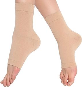 SPOTBRACE 1 Pair Ankle Brace, 30-40mmHg Medical Compression Brace Elastic Thin Foot Support, Nano Socks for Women and Men, Toeless Compression Arch Sleeve for Swelling, Achilles Tendonitis, Plantar Fasciitis and Sprained