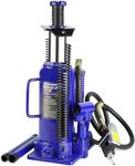 BouPower Pneumatic Air Hydraulic Bottle Jack with Manual Hand Pump, 12 Ton (24,000 lb) Bottle Jack for Auto, Truck, Travel Trailer, Blue