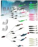 Umbrella Fishing Rig 5 Arms Alabama Rig Kit Fishing Lures Kit for Freshwater Bait Tackle Kit for Bass Trout Salmon Fishing Accessories Tackle Box Fishing Bait Lure Kit