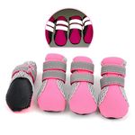 Zunea Paw Protector Dog Boots Summer Non-slip Small Dog Booties Reflective Breathable Soft Mesh Puppy Dog Shoes Heat Resistant for Hot Weather Hot Pavement Pink mini S