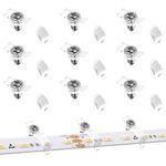 100PCS LED Strip Light Mounting Clips Outside Rope Light Fixture Hangers Fixing Bracket Clips One Side LED Light Clips with 100PCS Screws 10 mm