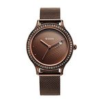 Titan Purple Glam It Up Brown Dial Analog with Date Stainless Steel Strap Watch for Women-NS2634QM01