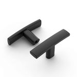 Amerdeco 10 Pack Matte Black Cabinet Knobs Single Hole Cabinet Handles 2 Inch Solid Zinc Alloy Cupboard Drawer Knobs Kitchen Cabinet Knobs T Bar Hardware ZH0003MBK