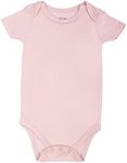 GUISBY Rayon Short Sleeve Bodysuit Newborn, Short Sleeve Bodysuits for Baby Girls Light orange