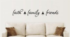 Enchantingly Elegant Faith Family Friends Vinyl Decal Wall Art Words Sticker Lettering Quote Kitchen Living Room Home Decor