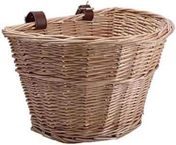 Mrisata Panier de Vélo en Osier Avant pour Homme et Femme, s'adapte à la Plupart des Vélos, Beach Cruiser, Vélo Stationnaire, Vélo électrique, Vélo de Route, Panier de Vélo tissé, Panier
