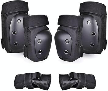Knee Pads for Kids Elbow Padds Wrist Guards with Drastring Bag Adjustable Protective Gear Set for Girls Boys 3-8 Years Roller Skating Bike (Black)