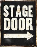 Tin Sign Vintage Retro Man Cave Bar Pub Shed Novelty Gift Aluminium Metal Tin Wall Décor Sign - West End Musical Stage Door Rustic theatre Performer, Multicolor