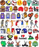 50Pcs Sports Ball Shoe Charms, Basketball Football Baseball Soccer Shoe Pins Decoration Charms for Kids Boys Girls Unisex Valentines Day Gifts