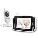 HelloBaby Wireless Video Baby monitor with Camera and Night Vision, 3.2 Inch Screen Night Vision Temperature Monitoring & 2 Way Talkback System Lullabies UK Interface Plug (HB32)