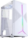 Fortrek Holt Mid Tower Gaming Computer Case with RGB Led Strip, Full Acrylic Side and Magnetic Duster Filter, ATX/Micro ATX/Mini ITX, White