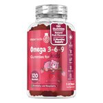 Omega 3 6 9 Gummies for Kids - 2 Months Supply - 120 Vegan Gummies - Tasty Alternative to Fish Oil or COD Liver Oil for Kids - Rich in EPA, DHA & ALA - Non-GMO & Gluten-Free Omega 3 Kids Gummies