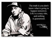 Eminem Inspirational with Copy of Autograph #1 A3 Unframed American Rapper Music Stars Poster Crazy Life Quote Photo Picture