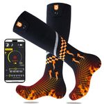 Heated Socks 6000mAh with APP Control Electric Thermal Socks Rechargeable Washable Warm Snowboard Sock Foot Warmer with 4 Heating Levels for Men Women Adult Winter Activities Outside Working Camping