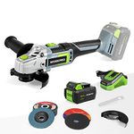 WORKPRO Angle Grinder, Lightweight Cordless Angle Grinder Tool Kit with 4-1/2 Inch Cutting & Grinding Wheels, 4.0Ah Lithium-Ion Battery and Fast Charger