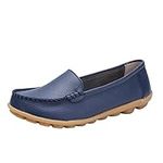 VBEDKDEB Women's Moccasins Shoes Loafers Ladies Slip On Lazy Shoes Non-Slip Watch Tip Soft Sole Casual Fashion Shoes Moccasin Ladies Loafers Women, X4 dark blue, 6 UK