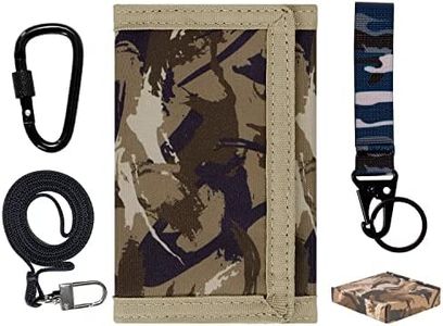 Choco Mocha Kids Wallet for Boys, Wallets for Teen Boy Trifold Wallet for Travel with Lanyard, Christmas Gift for Kids, Brown Camo