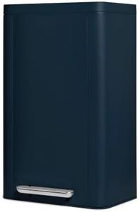 Caraway 45L Rectangular Step Trash Can - 13 Gallon Stainless Steel Trash Can with Quiet Close Lid and Fingerprint-Resistant Finish - Midnight