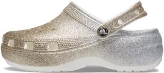 Crocs Women's Classic Platform Clog W, White Gold, 7 US